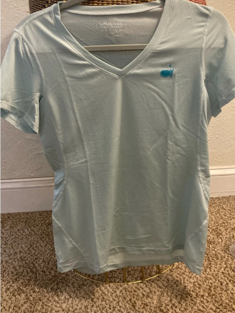 Masters Golf Light Blue V-Neck Performance Tee